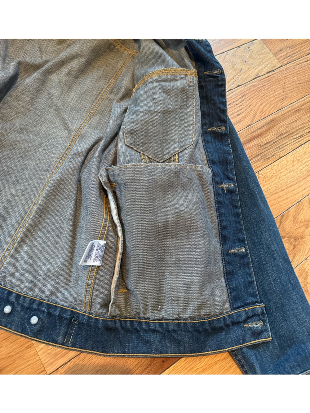 VTG Polo Jeans Company Ralph Lauren Trucker Jacket Dark Wash Denim Men’s Size S - Picture 4 of 16